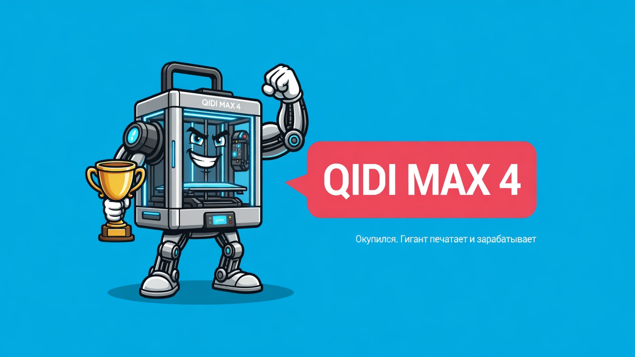QIDI MAX 4 окупился. Гигант печатает и зарабатывает